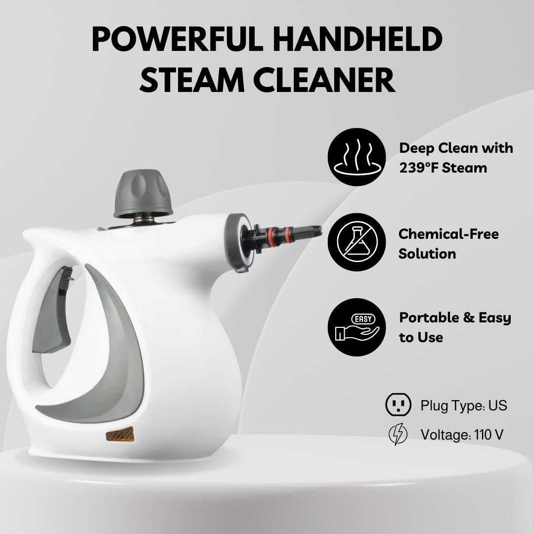 Pressurized Handheld Steam Cleaner - Chemical-Free Deep Cleaning for Multi-Surface