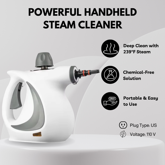 Pressurized Handheld Steam Cleaner - Chemical-Free Deep Cleaning for Multi-Surface