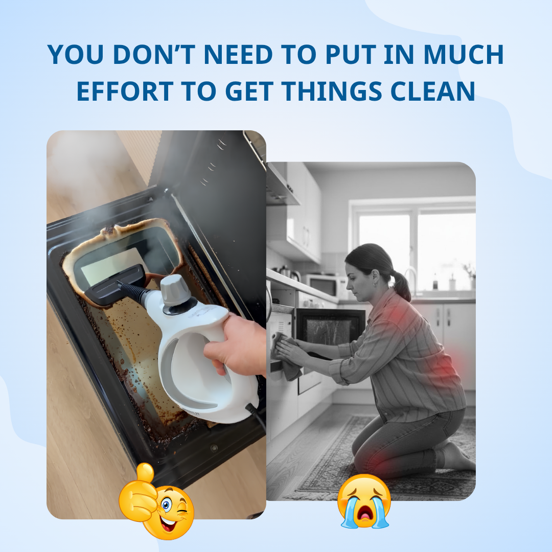 Pressurized Handheld Steam Cleaner - Chemical-Free Deep Cleaning for Multi-Surface