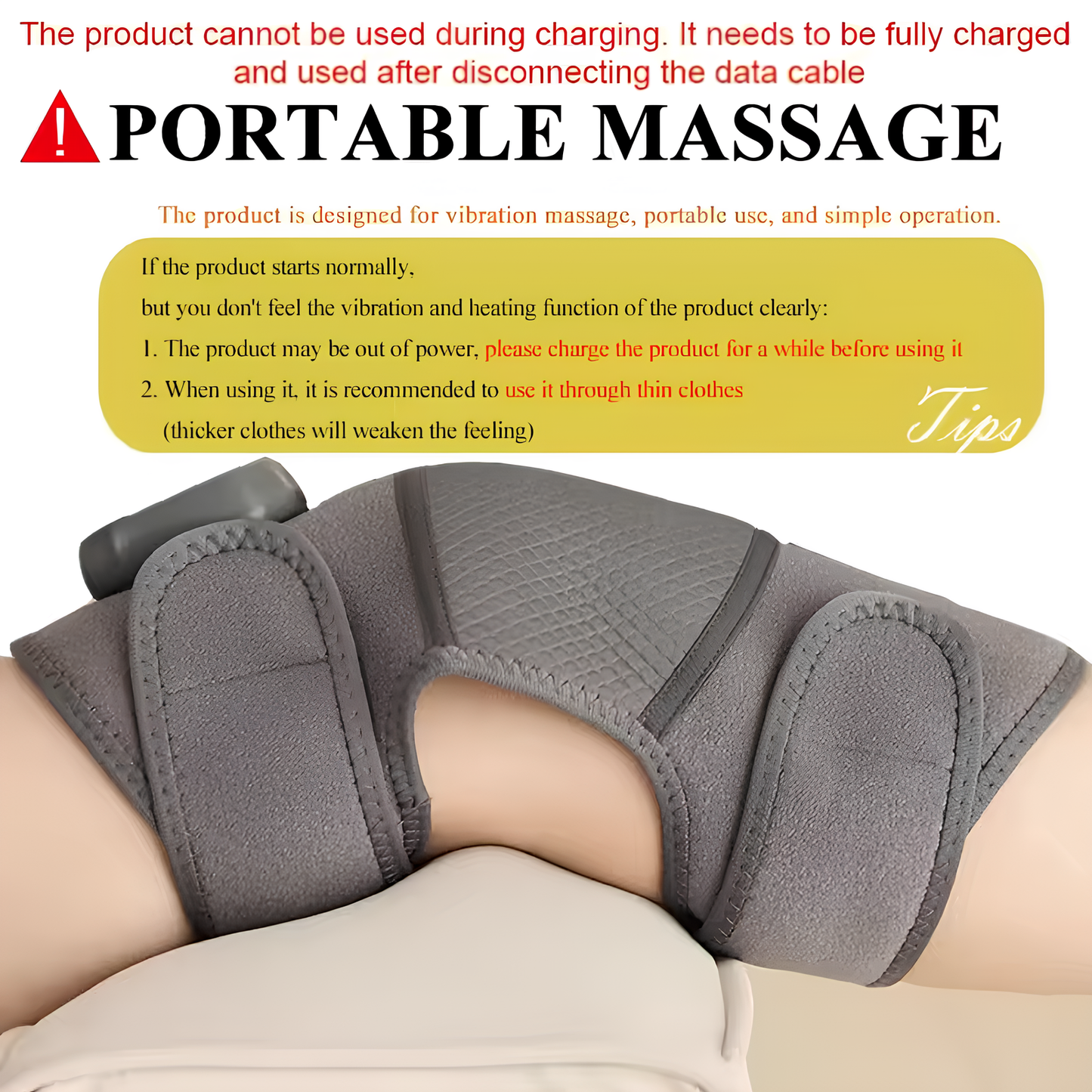 Cordless Knee Massager with Heat & Vibration for Arthritis Relief
