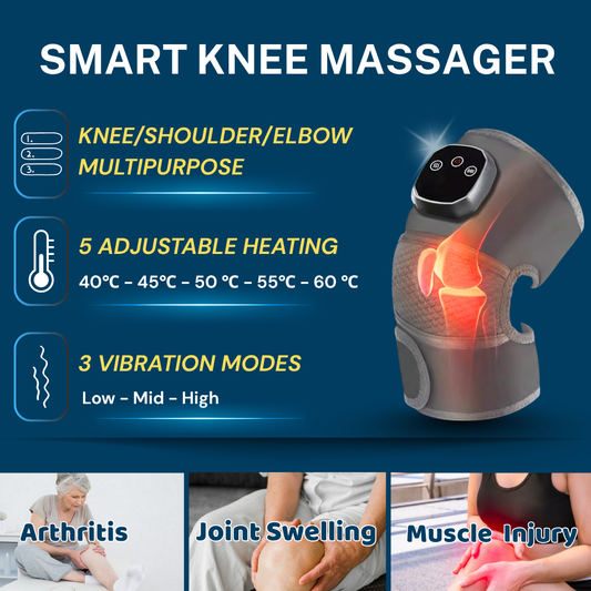 Cordless Knee Massager with Heat & Vibration for Arthritis Relief