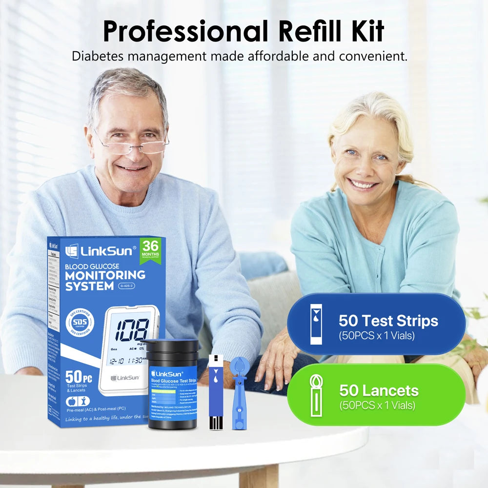 LinkSun G-425-3 Glucose Meter Kit – Accurate Blood Sugar Monitor