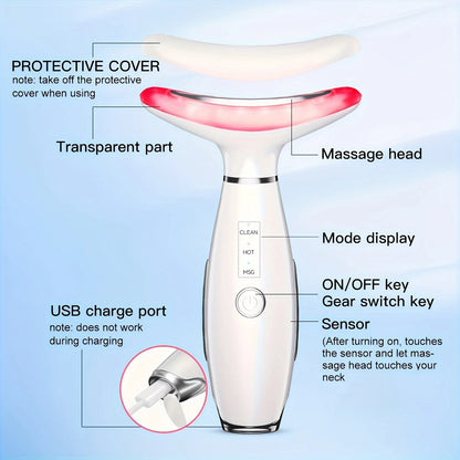 EMS Face & Neck Lifting Device – LED Microcurrent Skin Firming Massager