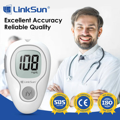 LinkSun G-425-3 Glucose Meter Kit – Accurate Blood Sugar Monitor
