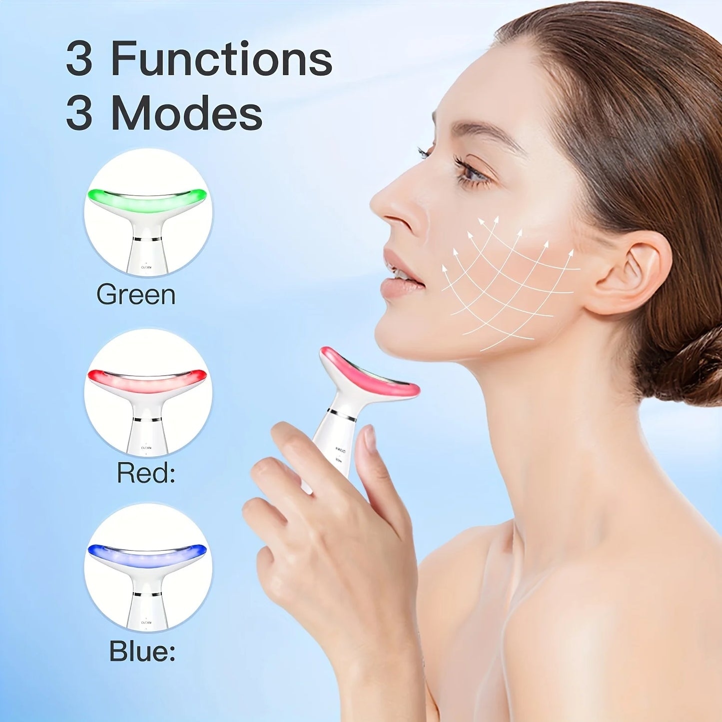 EMS Face & Neck Lifting Device – LED Microcurrent Skin Firming Massager